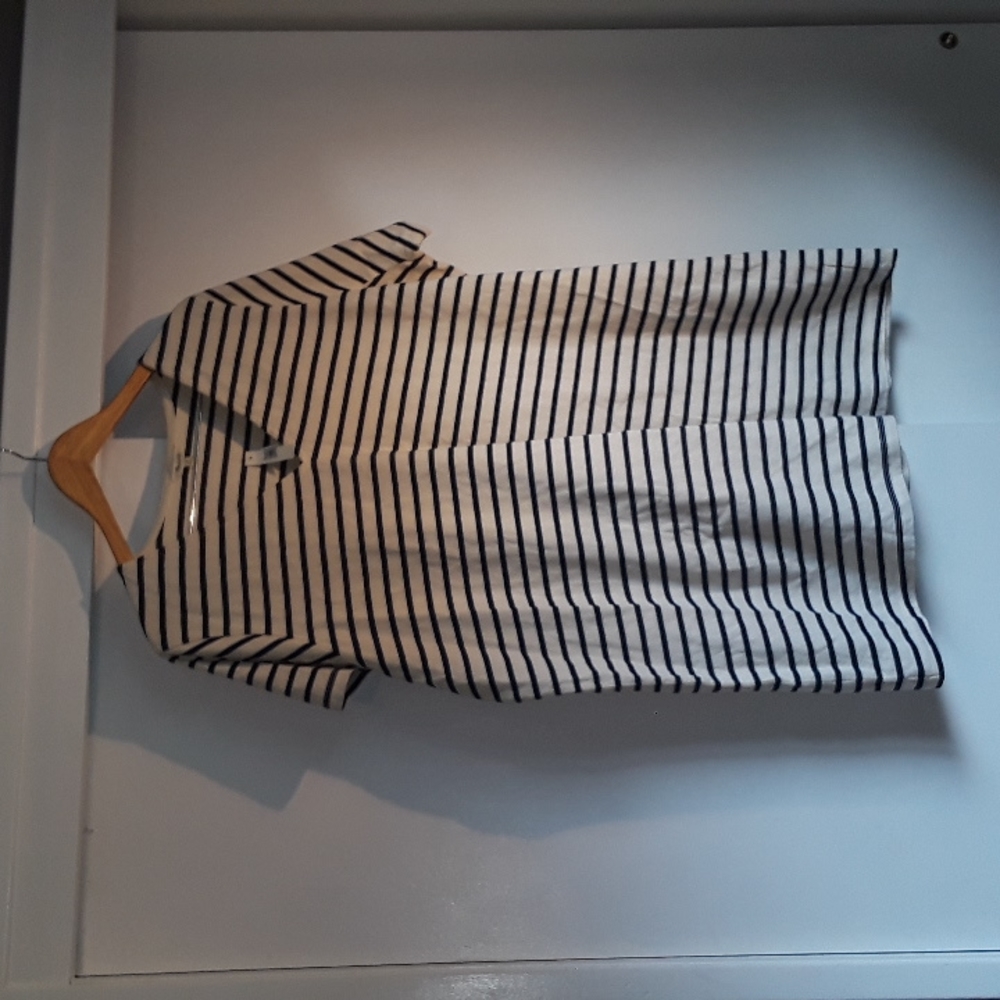 Madewell Blue Ivory Stripe T Shirt Dress 2X